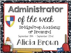 BridgePrep Administrator of the Week